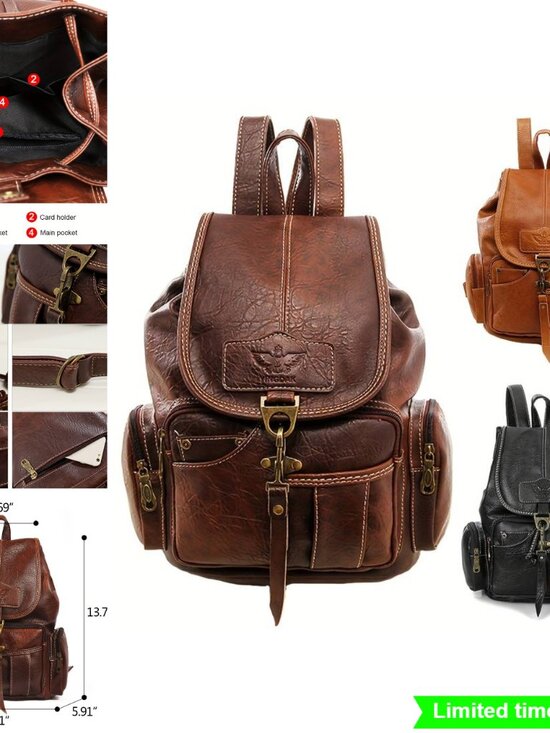 Vintage Fashion Backpack Shoulder Satchel Rucksack for Men Women main image 9